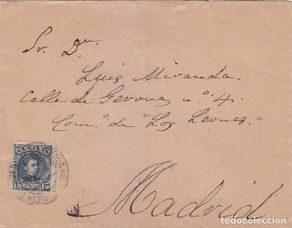 Timbres: ALFONSO XIII CADETE EN CARTA CIRCULADA 1901 DE TALAVERA DE LA REINA (TOLEDO) A MADRID. LLEGADA. MPM.